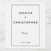 ミニマルエレガントリストブラック&ホワイトシンプルクラス ワインラベル (シングルラベル)