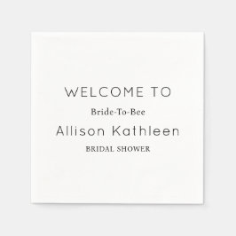 ミニマルエレガントリストブラック&ホワイトブライダルシャワー スタンダードカクテルナプキン