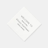 ミニマルエレガントリストブラック&ホワイトブライダルシャワー スタンダードカクテルナプキン (角)