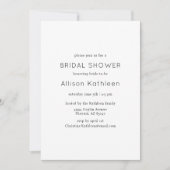 ミニマルエレガントリストブラック&ホワイトブライダルシャワー 招待状 (正面)