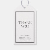 ミニマルエレガントリストブラック&ホワイトブライダルティー ギフトタグ (裏面)