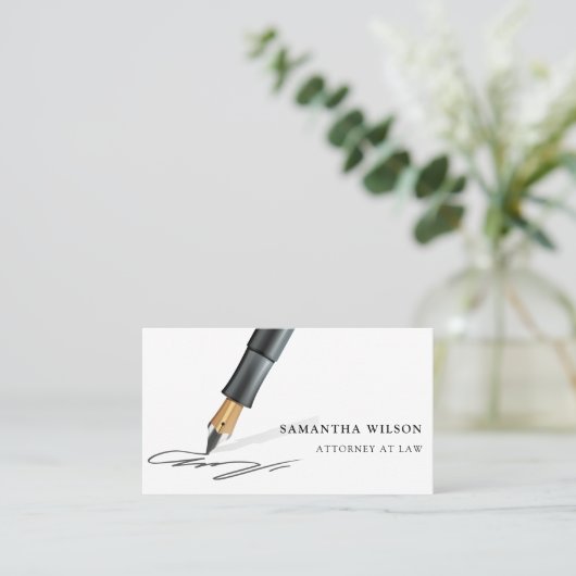 ミニマルエレガントリストブラック&ホワイトプロフェッショナル 名刺 (スタンド正面)