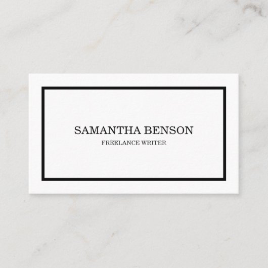 ミニマルエレガントリストブラック&ホワイトプロフェッショナル 名刺 (正面)