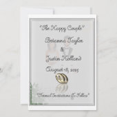 ミニマルエレガントリストブラック&ホワイト日付の保存 セーブザデート (裏面)