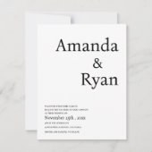 ミニマルエレガントリストブラック&ホワイト結婚ズ 招待状 (正面)