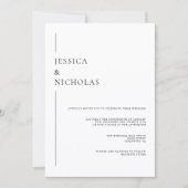 ミニマルエレガントリストブラック&ホワイト結婚ズ 招待状 (正面)