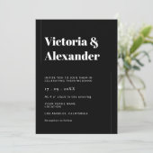 ミニマルエレガントリストブラック&ホワイト結婚ズ 招待状 (スタンド正面)