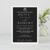 ミニマルエレガントリストブラック&ホワイト結婚式招待状 招待状 (スタンド正面)