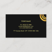 ミニマルエレガントリストブラック&メタリック金ゴールド 名刺 (裏面)