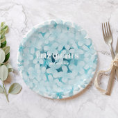 ミニマルエレガントリストブルーアジサイ誕生日パーティー ペーパープレート