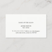 ミニマルエレガントリストブルーゴールデンピン美容師 名刺 (裏面)