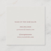 ミニマルエレガントリストブルーバラ金ゴールド美容師 スクエア名刺 (裏面)