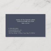 ミニマルエレガントリストブルーフェイクシルバー美容師 名刺 (裏面)