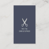 ミニマルエレガントリストブルーフェイクシルバー美容師 名刺 (正面)