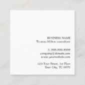 ミニマルエレガントリストブルーホワイトコンサルタント スクエア名刺 (裏面)