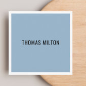 ミニマルエレガントリストブルーホワイトコンサルタント スクエア名刺