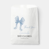 ミニマルエレガントリストブルーボウボーイボーイベビーシャワー フェイバーバッグ (正面)