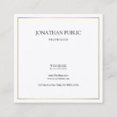 ミニマルエレガントリストプレーン金ゴールドルックプロフェッショナル スクエア名刺 (正面)