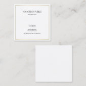 ミニマルエレガントリストプレーン金ゴールドルックプロフェッショナル スクエア名刺 (正面/裏面)