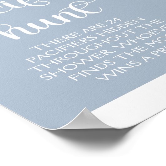 ミニマルエレガントリストベビーシャワーブルーパシファイヤー狩り ポスター (角)