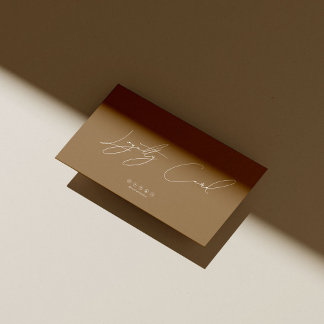 ミニマルエレガントリストベージュ美しいサロンロイヤリティカード