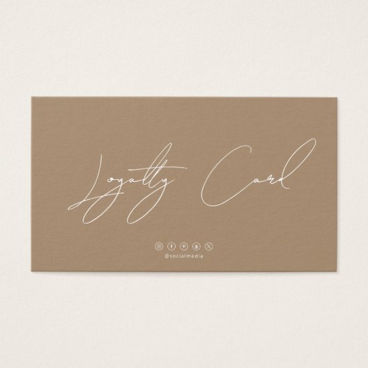ミニマルエレガントリストベージュ美しいサロンロイヤリティカード (正面)