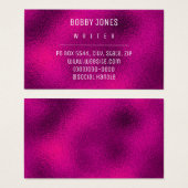 ミニマルエレガントリストホットピンク金属製名刺 (正面&裏面)