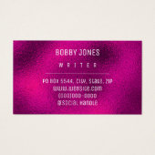 ミニマルエレガントリストホットピンク金属製名刺 (正面)