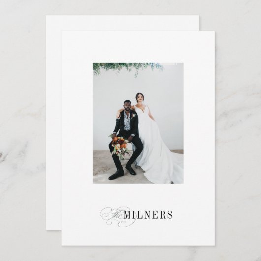 ミニマルエレガントリストホリデーフォトカード シーズンカード (正面/裏面)