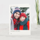 ミニマルエレガントリストホリデーフォトサンキューカード カード (正面)