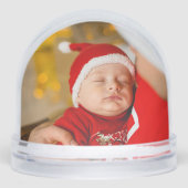 ミニマルエレガントリストホリデーフォトスノーグローブ (正面)