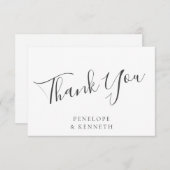ミニマルエレガントリストホワイトカスタムウェディング サンキューカード (正面/裏面)
