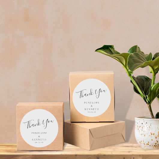 ミニマルエレガントリストホワイトカスタムウェディング ラウンドシール