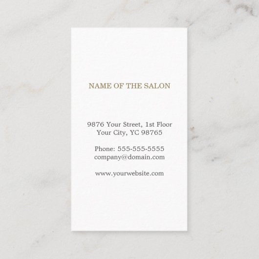 ミニマルエレガントリストホワイトグレーシザー美容師 名刺 (裏面)