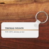 ミニマルエレガントリストホワイトコッパー線弁護士 キーホルダー (正面)