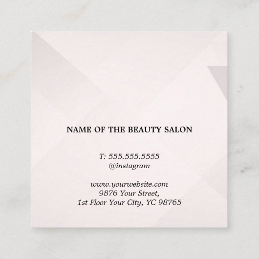 ミニマルエレガントリストホワイトジオメトリック美しいサロン 予約カード (裏面)