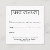 ミニマルエレガントリストホワイトジオメトリック美しいサロン 予約カード (正面)