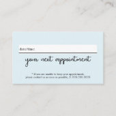 ミニマルエレガントリストホワイトブルー美しい 予約カード (正面)