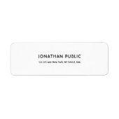 ミニマルエレガントリストホワイトプロフェッショナルプレーンモダン ラベル (正面)