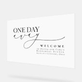 ミニマルエレガントリストホワイトリハーサルディナーウェルカム アクリルサイン (傾斜)