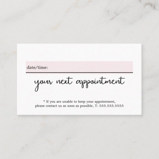 ミニマルエレガントリストホワイトローズ美しい 予約カード (正面)