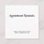 ミニマルエレガントリストホワイト美しいアポイントメント 予約カード (正面)