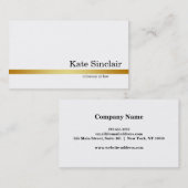 ミニマルエレガントリストホワイト金ゴールドライン弁護士 名刺 (正面/裏面)