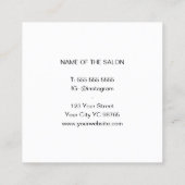 ミニマルエレガントリストホワイラフェイクンカミソリ理容師 スクエア名刺 (裏面)