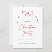 ミニマルエレガントリストボウクリスマスホリデーパーティー 招待状 (正面)