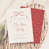 ミニマルエレガントリストボウクリスマスホリデーパーティー 招待状