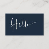 ミニマルエレガントリストムーディブルーシックスタイリッシュハロー 名刺 (正面)