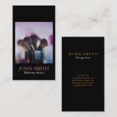 ミニマルエレガントリストメイクアップアーティストブラシ写真 名刺 (正面/裏面)