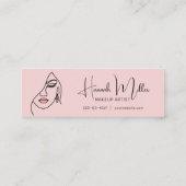 ミニマルエレガントリストメイクアップアーティスト顔ロゴロイヤリティ スキニー名刺 (裏面)