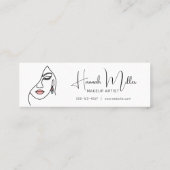 ミニマルエレガントリストメイクアップアーティスト顔ロゴロイヤリティ スキニー名刺 (裏面)